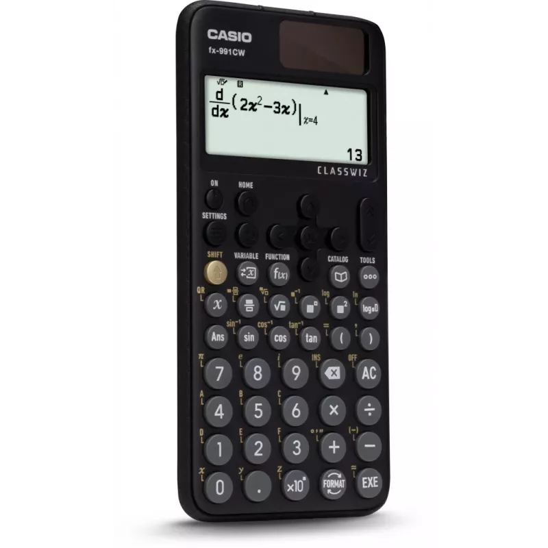 Casio FX-991CW teaduslik kalkulaator Natural Textbook Display'iga, 540+ funktsiooni, päikese- ja patareitoide, must