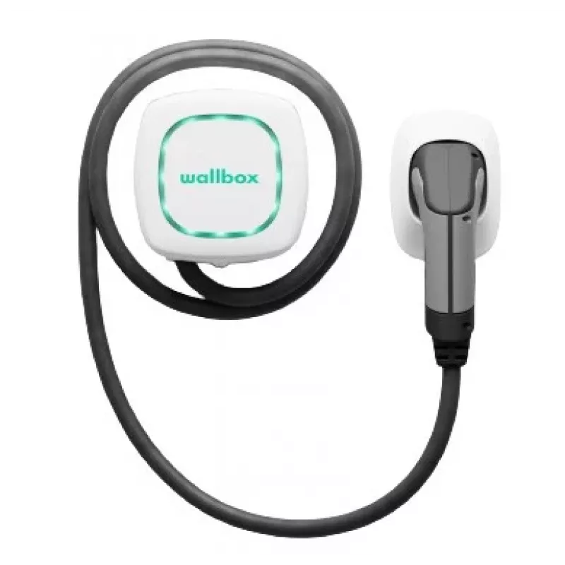Wallbox Pulsar Plus 7.4 kW Type 2 elektrisõiduki laadimisjaam, valge 5m musta kaabliga
