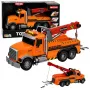 LEAN TOYS veoauto kraanaga teeäärse abi konksu tulede helidega oranž 1:18