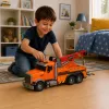 LEAN TOYS veoauto kraanaga teeäärse abi konksu tulede helidega oranž 1:18