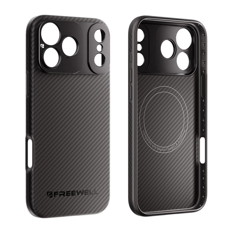 Freewell Sherpa Series korpus iPhone 17 Pro jaoks 17 mm keermestatud objektiivi kinnitusega - must
