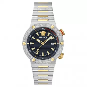 Versace V-Race meeste Šveitsi kvartskell VE8G00424 43mm roostevaba teras must sihverplaat
