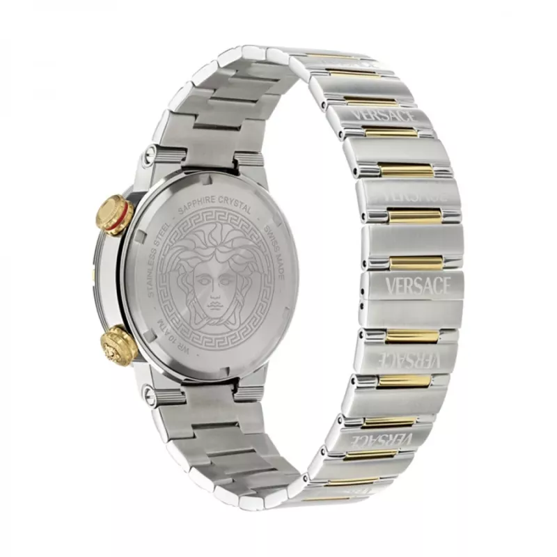 Versace V-Race meeste Šveitsi kvartskell VE8G00424 43mm roostevaba teras must sihverplaat