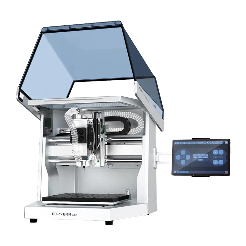 MAKERA AirDesCNC Carvera Air laua CNC-freespink, 3-teljeline 400W harjata spindel, 200x200x100mm tööpiirkond, täielikult suletud, Wi-Fi ja USB-C