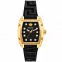 Versace V-Chrono naiste Šveitsi kvartskronograafkell 45mm musta sihverplaadiga nahkrihm VE8K00624