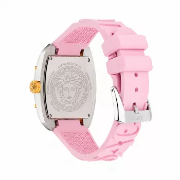 Versace naiste V-Circle Šveitsi kvartskell VE8K00224 - 38mm roostevabast terasest korpus, must sihverplaat, must nahkrihm
