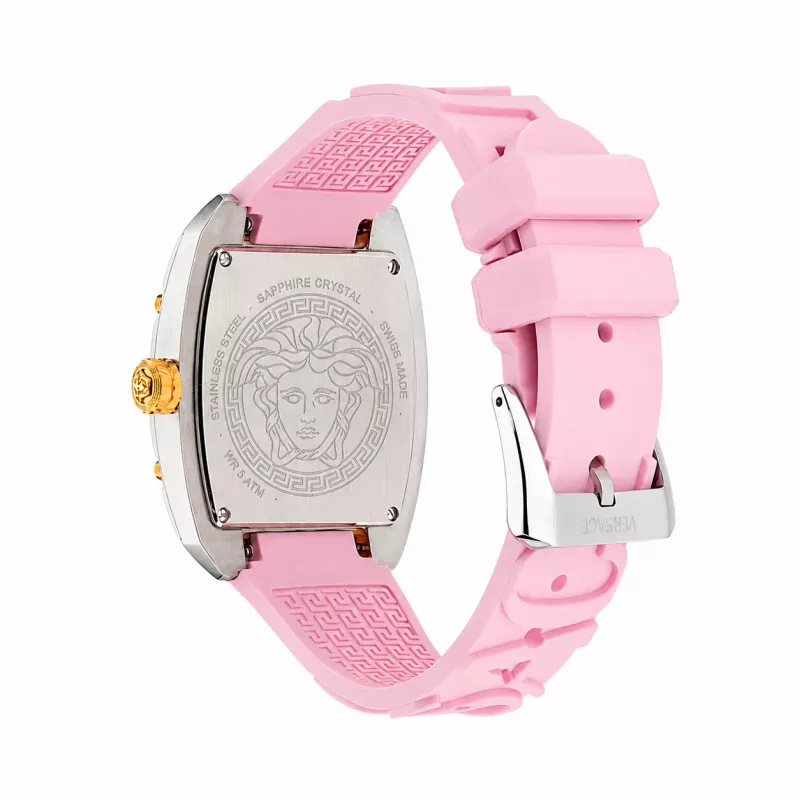 Versace naiste V-Circle Šveitsi kvartskell VE8K00224 - 38mm roostevabast terasest korpus, must sihverplaat, must nahkrihm