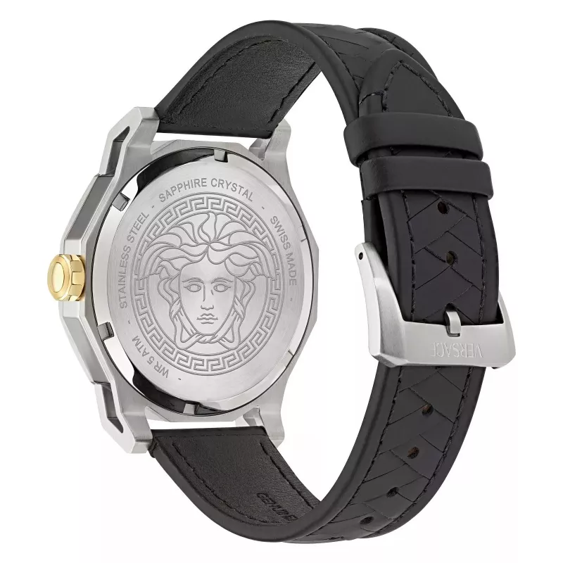 Versace V-Extreme Pro meeste Šveitsi kvartskell 43mm roostevaba teras must sihverplaat VE9I00124