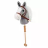 LEAN TOYS Hobuhobune Hobune kepi otsas Hobusepea Galopeeriv ja hirnuv heli Hall 100 cm