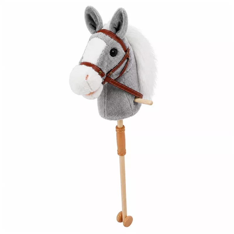 LEAN TOYS Hobuhobune Hobune kepi otsas Hobusepea Galopeeriv ja hirnuv heli Hall 100 cm