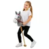 LEAN TOYS Hobuhobune Hobune kepi otsas Hobusepea Galopeeriv ja hirnuv heli Hall 100 cm