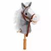 LEAN TOYS Hobuhobune Hobune kepi otsas Hobusepea Galopeeriv ja hirnuv heli Hall 100 cm