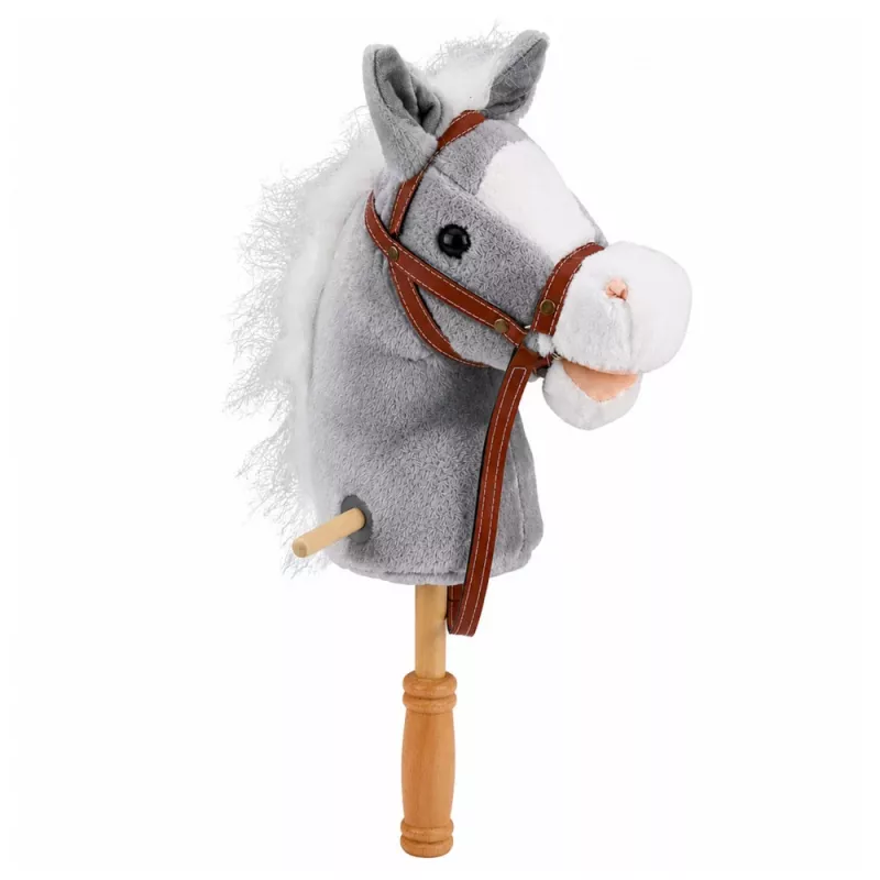 LEAN TOYS Hobuhobune Hobune kepi otsas Hobusepea Galopeeriv ja hirnuv heli Hall 100 cm
