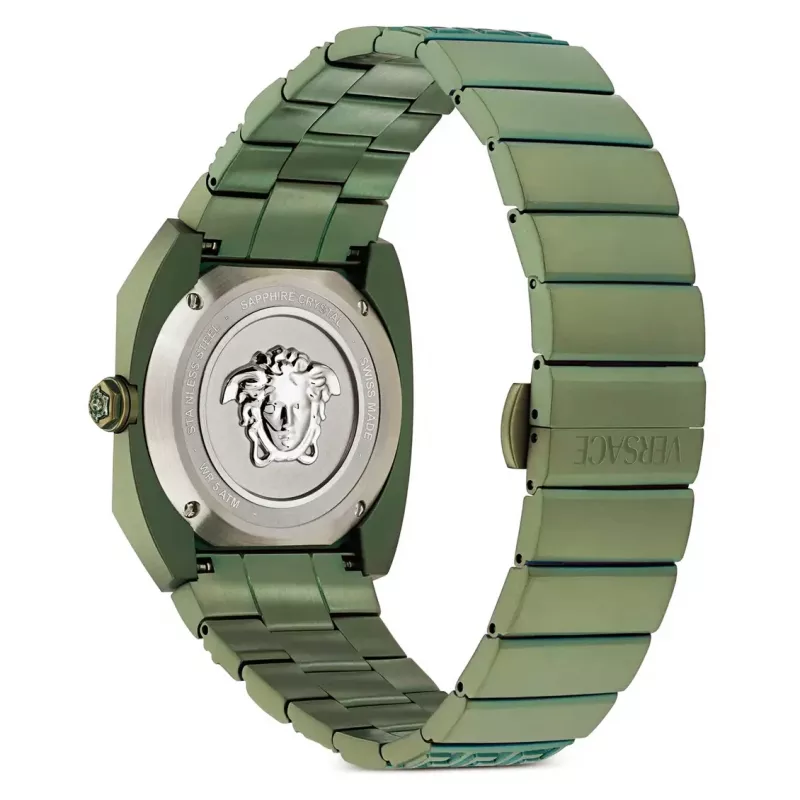 Versace meeste VE8F00324 Šveitsi kvartskronograaf käekell 44mm roostevaba teras must sihverplaat