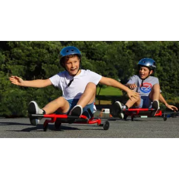 EzyRoller Drifter X Roosa triiviv sõiduk-gokart lastele 6-14 aastat, jalajõuline, reguleeritava pikkusega 73-107 cm, max 70 kg, käsipidur, PU rattad