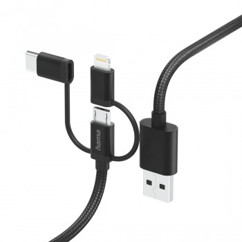 Hama 00201536, 1,5 m, USB A, USB C, USB 2.0, 480 Mbit/s, must