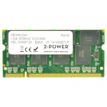 2-Power 1GB PC2700 333MHz SODIMM - 1 GB - DDR (2P-A0743534)