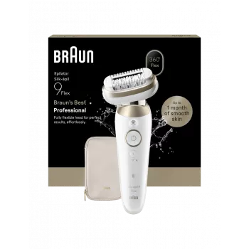 Braun Silk-épil 9 Flex SES9-011 3D epilaator, märg ja kuiv, valge/kuldne