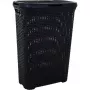 CURVER Style 40L pesukast hinged kaanega, rotanefektiga, must