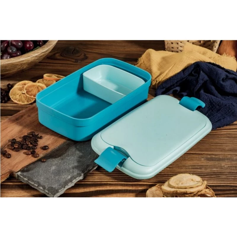 CURVER Lunch&Go ristkülikukujuline toidukauss integreeritud söögiriistadega, 1,4L, sinine