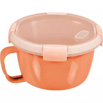 CURVER Smart To Go Mix Noodles toidukauss ümmargune 0,9L läbipaistev roheliste aktsentidega, BPA-vaba, lekkekindel, mikrolaineahjus ja nõudepesumasinas kasutatav