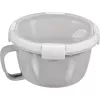 CURVER Smart To Go Mix Noodles toidukauss ümmargune 0,9L läbipaistev roheliste aktsentidega, BPA-vaba, lekkekindel, mikrolaineahjus ja nõudepesumasinas kasutatav