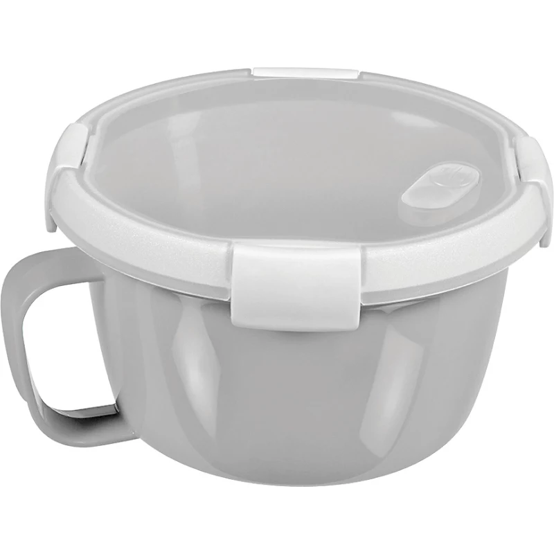 CURVER Smart To Go Mix Noodles toidukauss ümmargune 0,9L läbipaistev roheliste aktsentidega, BPA-vaba, lekkekindel, mikrolaineahjus ja nõudepesumasinas kasutatav