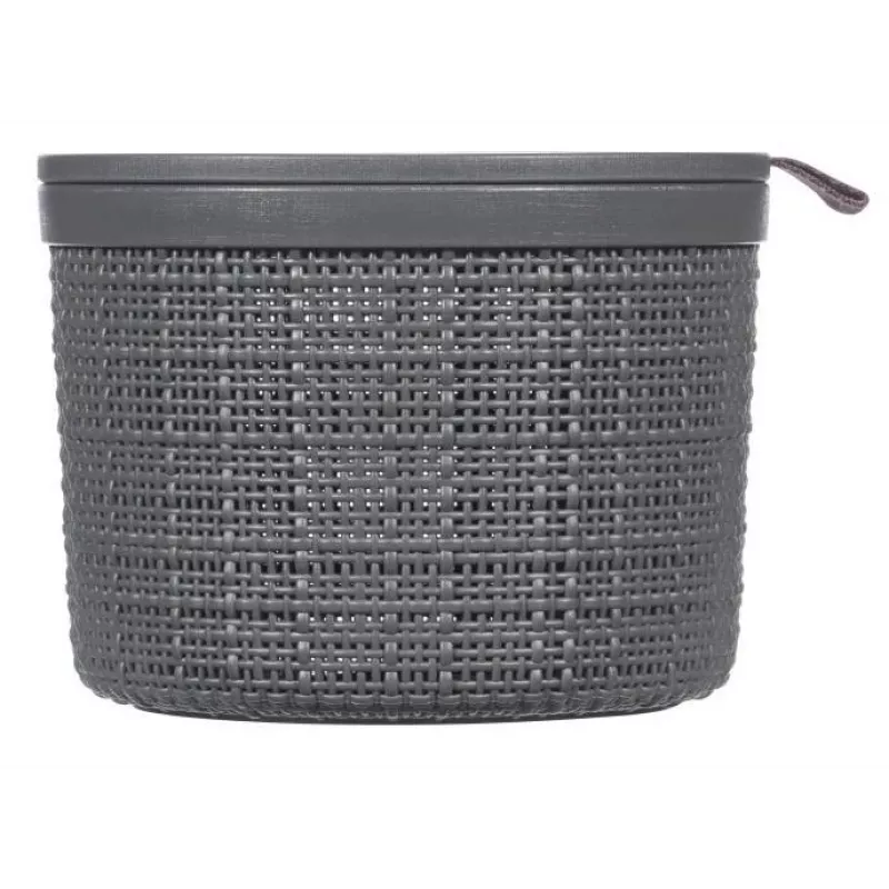 CURVER Jute-korv kaanega ümar 2L Ø17x13cm tumehall