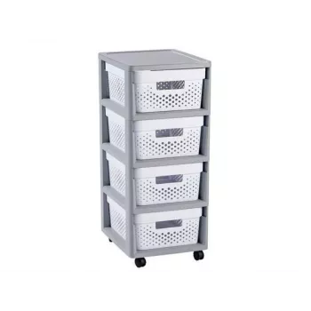 CURVER Infinity 4-osaline ratastega kirst 11L 30x36x69cm Hall/Valge