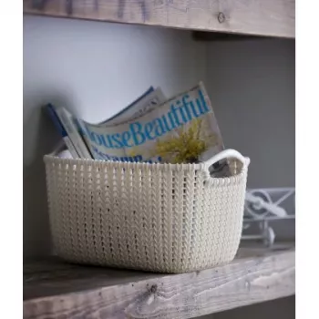 CURVER Knit Collection ristkülikukujuline hoiukorv S 8L valge 30x22x17 cm