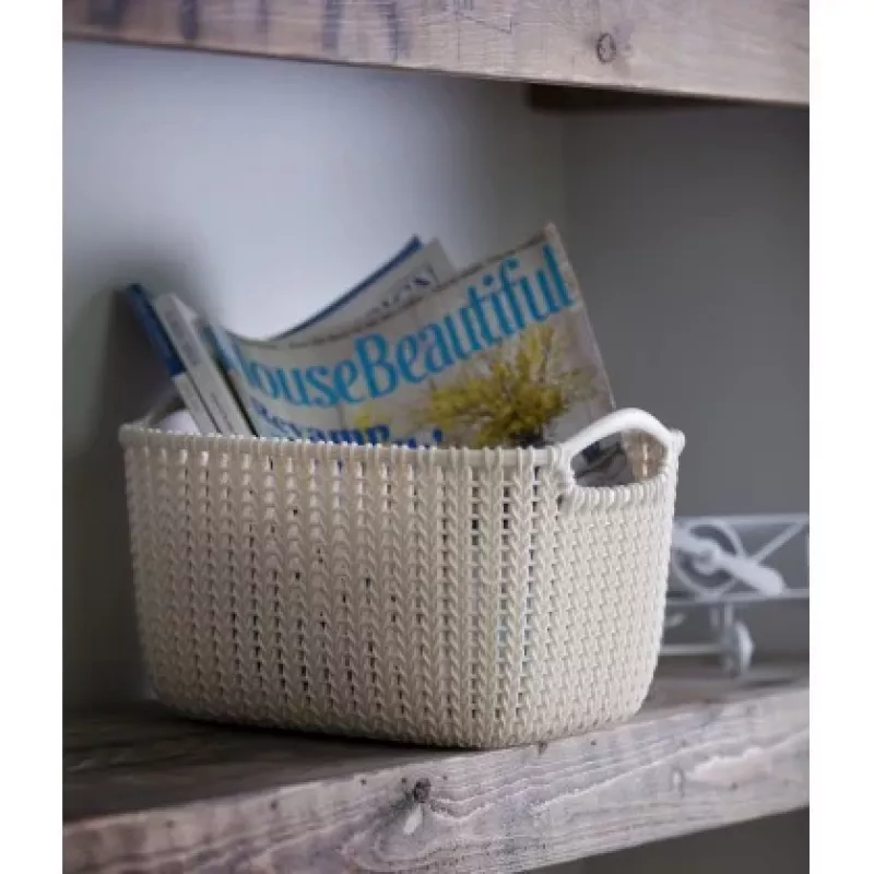 CURVER Knit Collection ristkülikukujuline hoiukorv S 8L valge 30x22x17 cm
