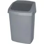 CURVER Deco Bin Swing Top 50L prügikast tumehall/hõbedane