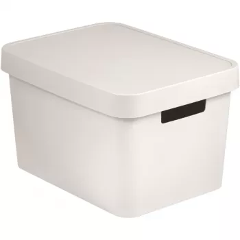 CURVER Infinity Recycled 17L hoiukarp kaanega, valge, 36x27x22 cm, 100% taaskasutatud plast