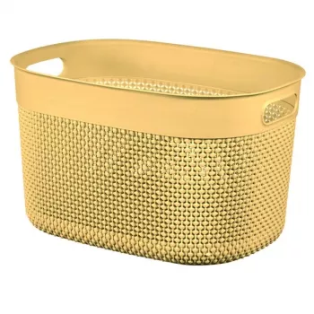 CURVER Filo L hoiukorv 18L kollane 38x28x22cm punutud rotangiefektiga