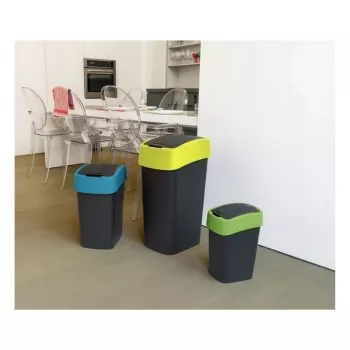 CURVER Flip Bin 45L prügikast must/kollane