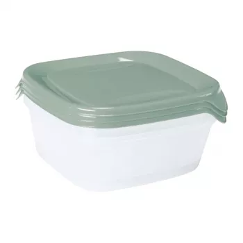 CURVER Fresh&Go ruudukujuline toidukarpide komplekt 3 x 0,8 L roheline