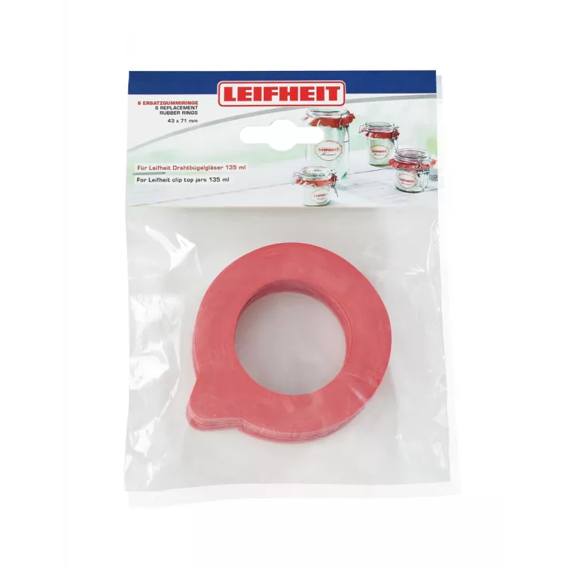 LEIFHEIT Asenduskummirõngad 6tk 43x71mm 135ml Hoidistepurkidele