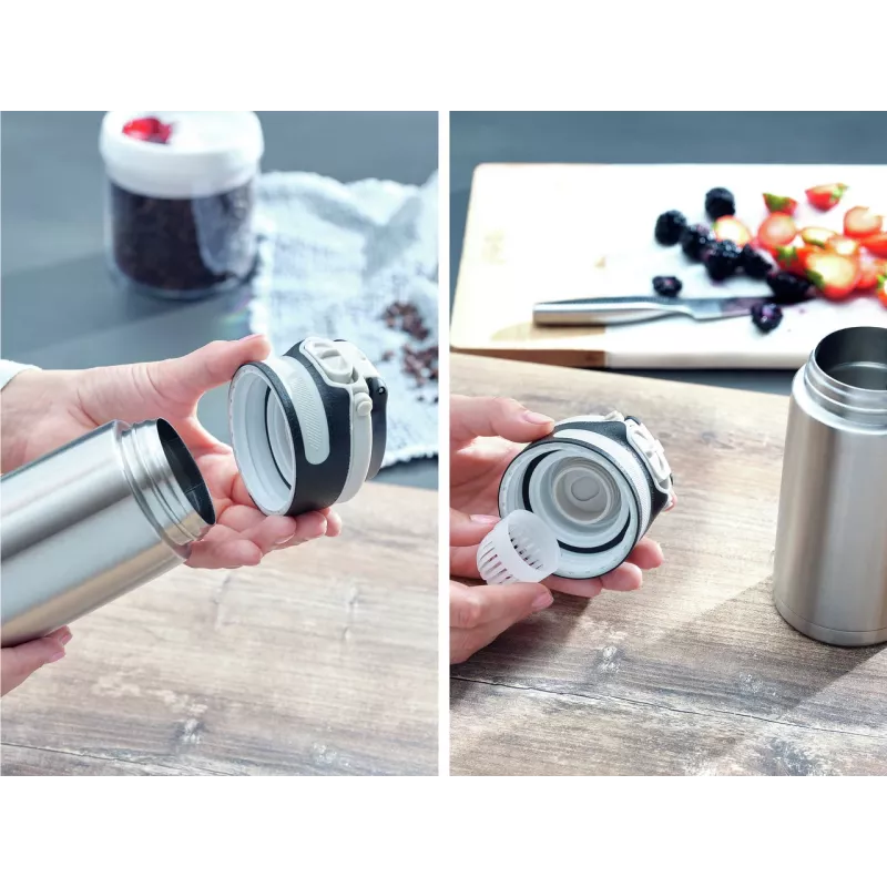 LEIFHEIT Thermo Mug Flip 350 ml hõbedane
