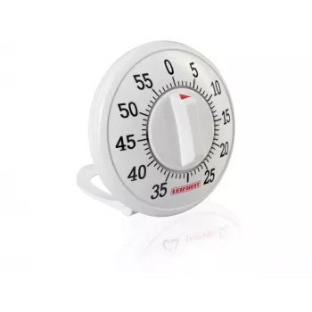 LEIFHEIT ComfortLine mehaaniline köögimunakell, 60-minutiline vedruga, magnetiga, valge/hall
