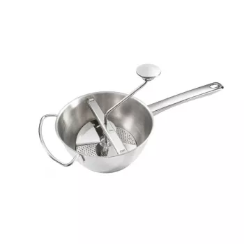 LEIFHEIT ComfortLine Flotte Lotte köögiviljapress 20 cm, roostevaba teras, 3 sõela, käsitsi, hõbedane/must