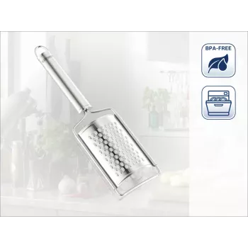 LEIFHEIT Nutmeg Grater Sterling – käsitsi keerlev riivimisriist integreeritud hoiukohaga, peen roostevabast terasest riivimispind, hõbedane/must