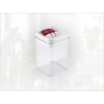 LEIFHEIT Fresh&Easy toiduhoidja 800ml, õhukindel, virnastatav, BPA-vaba, läbipaistev valge/rohelise kaanega