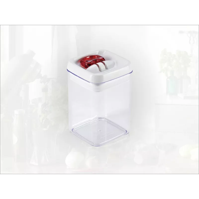 LEIFHEIT Fresh&Easy toiduhoidja 800ml, õhukindel, virnastatav, BPA-vaba, läbipaistev valge/rohelise kaanega
