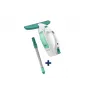 LEIFHEIT aknapesu tolmuimeja Dry&Clean koos 43 cm Click System käepidemega, elektriline aknapesu tolmuimeja, valge/türkiissinine