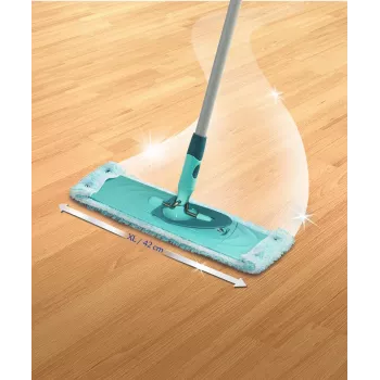 LEIFHEIT Clean Twist XL 42 cm ülipehme mikrofiibrist lamepesu-mopikomplekt pöörleva väänajaga ja teleskoophoovaga, roheline/türkiissinine
