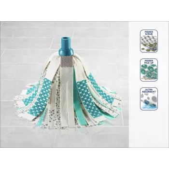 LEIFHEIT 3in1 Power Mop koos Clean Twist Spin tehnoloogiaga, teleskoopvarrega, 20L ämbriga, mikrofiiberotsikuga, türkiissinine/valge