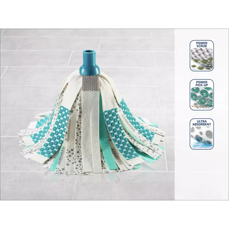 LEIFHEIT 3in1 Power Mop koos Clean Twist Spin tehnoloogiaga, teleskoopvarrega, 20L ämbriga, mikrofiiberotsikuga, türkiissinine/valge