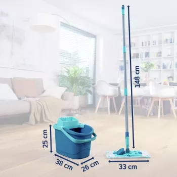 Leifheit Clean Twist M Ergo põrandapuhastuskomplekt Micro Duo mopipeaga, 33 cm, roheline/valge