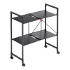 HAILO kokkuklapitav riiulikäru Quickboard, 3 riiulit, must, 4 ratast, kogukoormus 15 kg