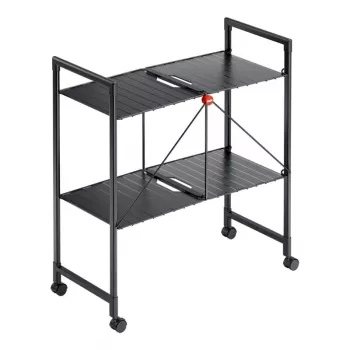 HAILO kokkuklapitav riiulikäru Quickboard, 3 riiulit, must, 4 ratast, kogukoormus 15 kg